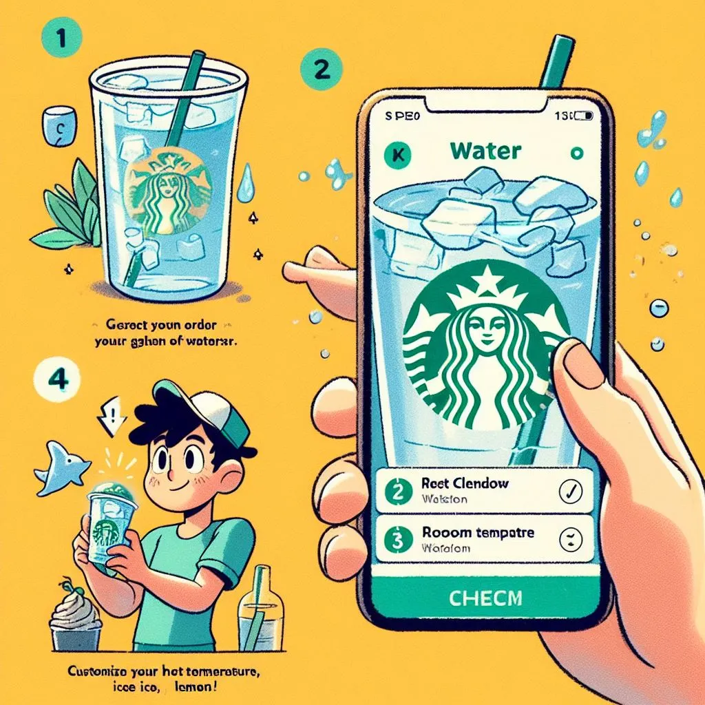 How to order water on Starbucks app