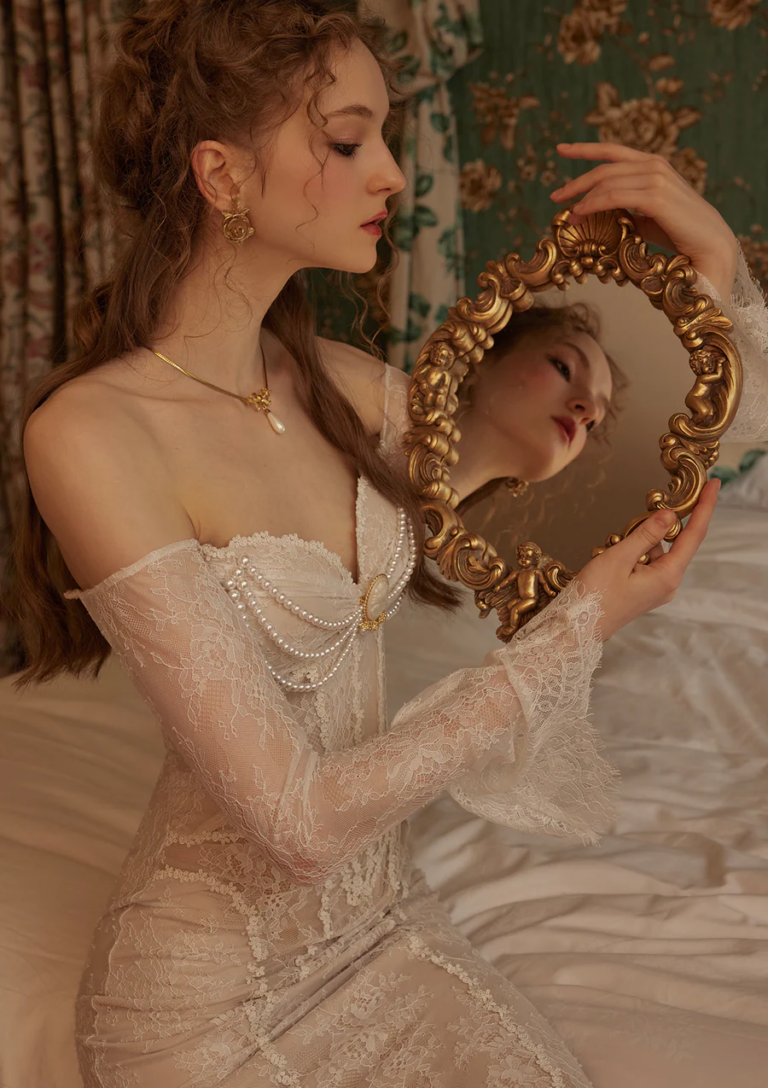 Capturing the Texture: Photography Secrets for the Lace Off Shoulder Long Sleeve Maxi Dress